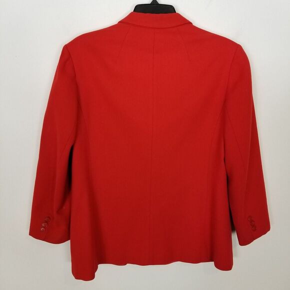 VTG Pendleton Women Wool Blazer Jacket Sz 12 Red Button Up Preppy Office - Picture 2 of 4